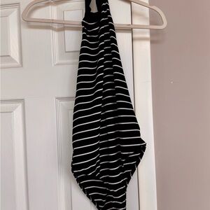 Zara Black and White Striped Bodysuit